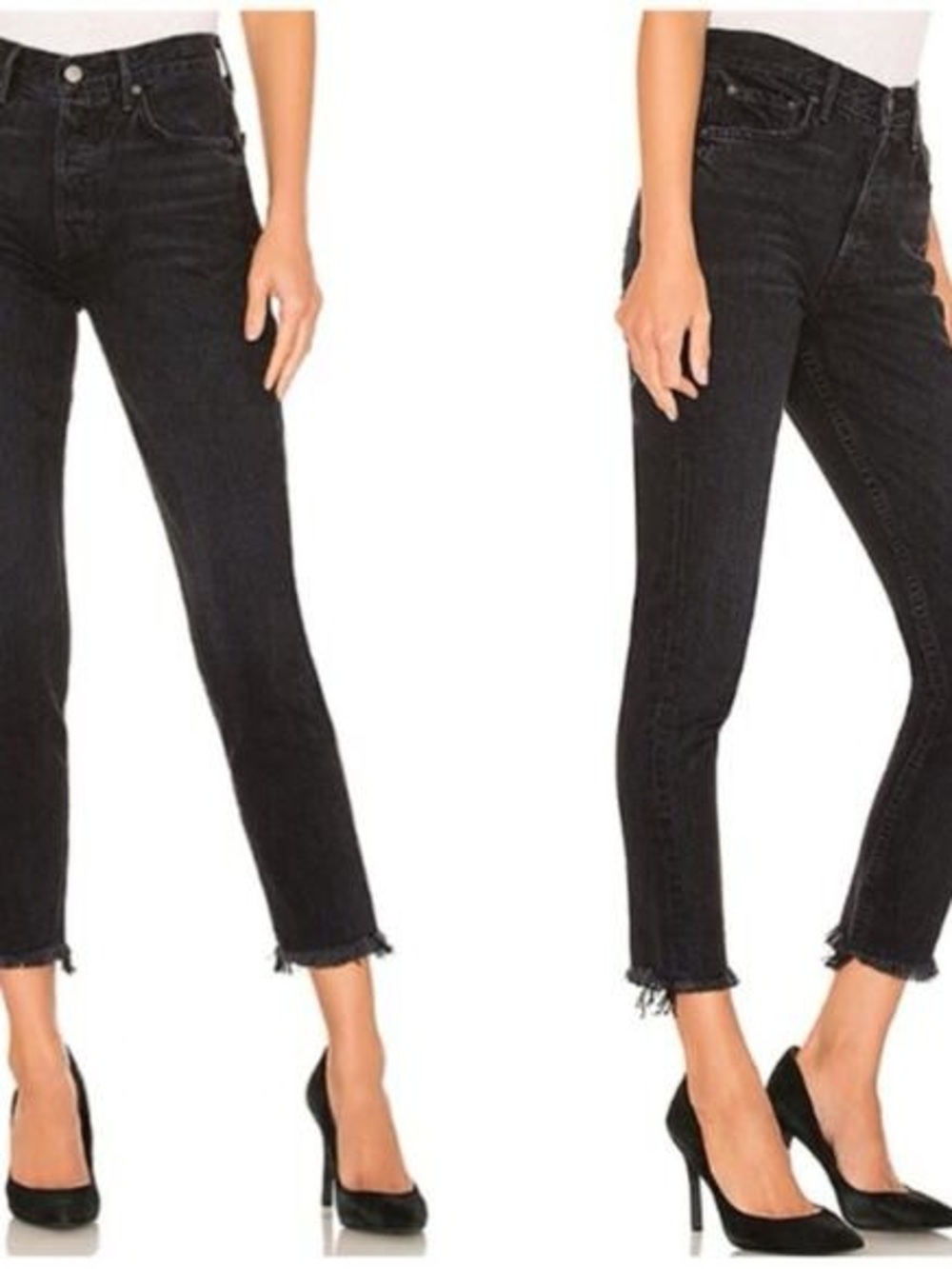 GRLFRND Karolina High-Rise Black Slim Crop Jeans